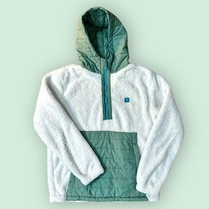 Mens L Large Billabong Adventure Division Badger Half-Zip Fleece Hoodie Jacket